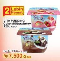 Promo Harga VITA PUDDING Pudding Coklat, Strawberry per 2 pcs 120 gr - Indomaret