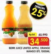 Promo Harga Berri Juice Classic Apple, Orange, Mango 1000 ml - Superindo