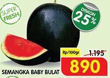 Promo Harga Semangka Baby per 100 gr - Superindo