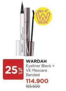 Promo Harga WARDAH EyeXpert Optimum Hi Black Liner 1gr + WARDAH Volume Expert Mascara 7gr  - Watsons