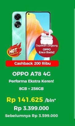 Promo Harga Oppo A78 4G 8 + 256 GB  - Erafone