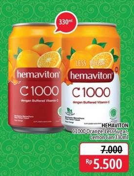 Promo Harga HEMAVITON C1000 Less Sugar Orange 330 ml - Alfamidi