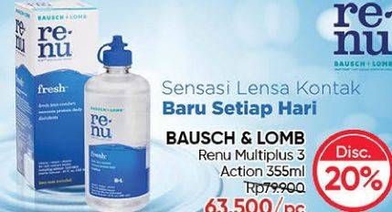 Promo Harga BAUSCH & LOMB ReNu Multiplus Fresh Tri Action 355 ml - Guardian