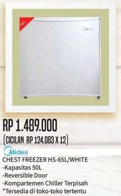 Promo Harga MIDEA HS-65L 65L Portable Mini Design Single Door Refrigerator 65 ltr - Hypermart