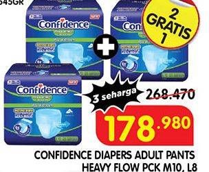 Promo Harga Confidence Adult Diapers Heavy Flow L8, M10 8 pcs - Superindo