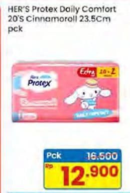 Promo Harga Hers Protex Daily Comfort Wing 23, 5cm 22 pcs - Indomaret
