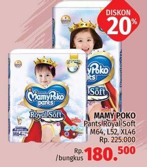Promo Harga Mamy Poko Pants Royal Soft M64, L52, XL46  - LotteMart