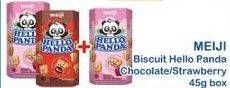 Promo Harga MEIJI HELLO PANDA Biscuit Chocolate, Strawberry 45 gr - Indomaret