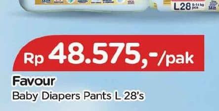 Promo Harga Favour Baby Diapers Premium Pants L28 28 pcs - TIP TOP