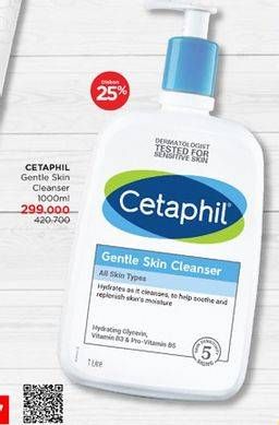 Promo Harga Cetaphil Gentle Skin Cleanser 1000 ml - Watsons