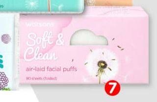 Promo Harga WATSONS Air-laid Facial Puff 90 pcs - Watsons