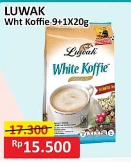 Promo Harga Luwak White Koffie Original per 10 sachet 20 gr - Alfamart