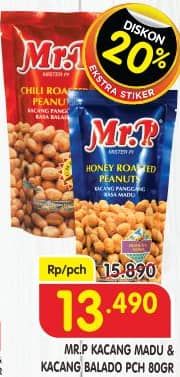Promo Harga Mr.p Peanuts Honey Roasted Cashewnuts, Balado 80 gr - Superindo