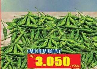 Promo Harga Cabe Rawit Hijau per 100 gr - Hari Hari