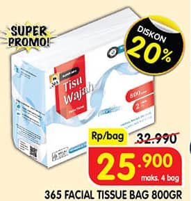 Promo Harga 365 Facial Tissue 800 gr - Superindo