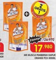 Promo Harga Mr Muscle Pembersih Dapur Serbaguna Orange 400 ml - Superindo