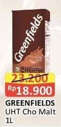 Promo Harga GREENFIELDS UHT Choco Malt 1000 ml - Alfamart