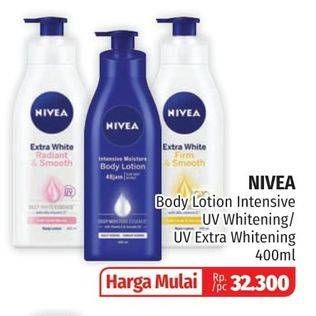 Promo Harga NIVEA Body Lotion Intensive Moisture, UV Extra Whitening SPF 15 400 ml - Lotte Grosir