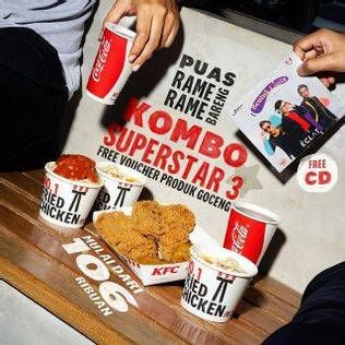 Promo KFC Free CD+Voucher Goceng, 4 Ayam, 2 perkedel, 2 sup, 2 coca cola