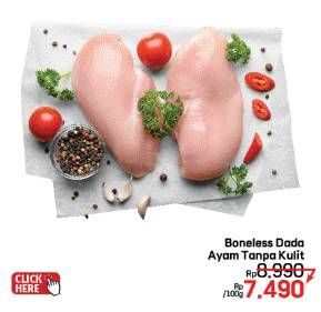Promo Harga Ayam Dada Boneless per 100 gr - LotteMart