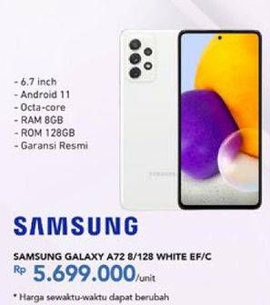 Promo Harga SAMSUNG Galaxy A72 Awesome White 128GB  - Carrefour