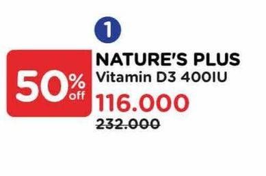 Promo Harga Natures Plus Vitamin D3 400 IU  - Watsons