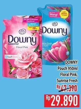 Promo Harga Downy Pewangi Pakaian Floral Pink, Sunrise Fresh 900 ml - Hypermart