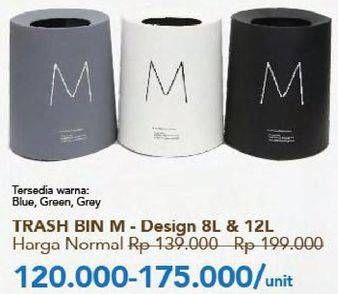 Promo Harga Trash Bin M Design 8 ltr - Carrefour