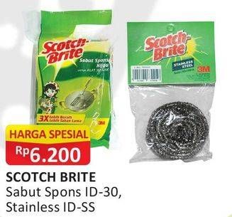 Promo Harga 3M Scotch Brite Sabut Spons/ Stainless  - Alfamart