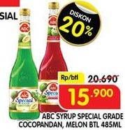 Promo Harga ABC Syrup Special Grade Coco Pandan, Melon 485 ml - Superindo