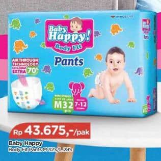 Promo Harga Baby Happy Body Fit Pants L28, M32 28 pcs - TIP TOP