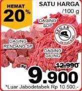 Promo Harga Daging Rendang/ Sapi/ Soup 100gr  - Giant