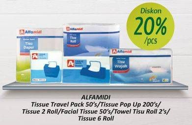 Promo Harga ALFAMIDI Travel Tissue/Facial Tissue/Tissue Roll  - Alfamidi