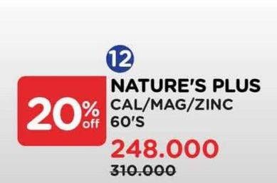 Promo Harga Natures Plus Cal/Mag ZInc  - Watsons