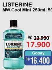 Promo Harga LISTERINE Mouthwash Antiseptic Cool Mint 250 ml - Alfamart