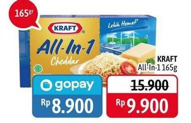 Promo Harga KRAFT All in 1 Cheddar 165 gr - Alfamidi