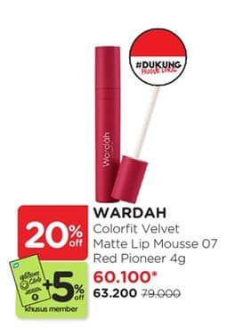 Promo Harga Wardah Colorfit Velvet Matte Lip Mousse 07 4 gr - Watsons