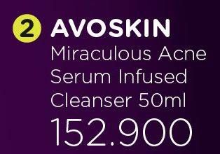 Promo Harga AVOSKIN Miraculous Acne Serum Infused Cleanser 50 ml - Watsons