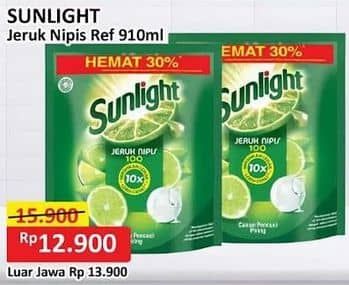 Promo Harga Sunlight Pencuci Piring Jeruk Nipis 100 910 ml - Alfamart