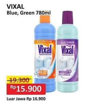 Promo Harga Vixal Pembersih Porselen Blue Extra Kuat, Green Kuat Harum 780 ml - Alfamart