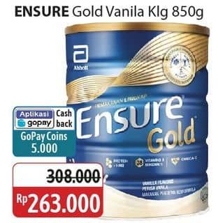 Promo Harga Ensure Gold Wheat Gandum Vanilla 850 gr - Alfamidi