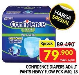 Promo Harga Confidence Adult Diapers Heavy Flow L8, M10 8 pcs - Superindo