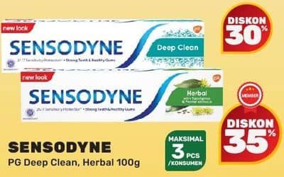 Promo Harga Sensodyne Pasta Gigi Deep Clean, Herbal 100 gr - Yogya