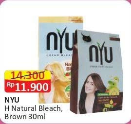 Promo Harga NYU Hair Color Nature Natural Bleach, Natural Brown 30 ml - Alfamart