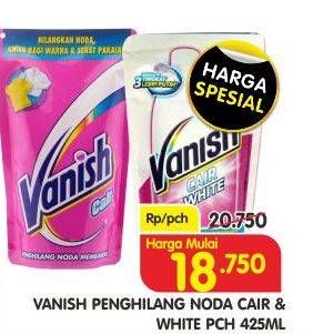 Promo Harga VANISH Penghilang Noda Cair Pink, White 425 ml - Superindo