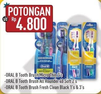 Promo Harga ORAL B Toothbrush All Rounder Microthin/Toothbrush Microthin Clean  - Hypermart