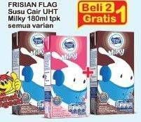 Promo Harga Frisian Flag Susu UHT Milky Zuzhu Zazha Chocolate, Strawberry 180 ml - Indomaret