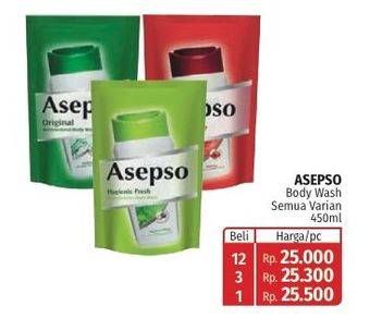 Promo Harga Asepso Body Wash All Variants 450 ml - Lotte Grosir