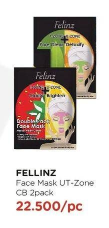 Promo Harga FELINZ Facial Mask UT-Zone CB 2 pcs - Watsons