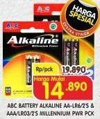 Promo Harga ABC Battery Alkaline LR03/AAA, LR6/AA 2 pcs - Superindo
